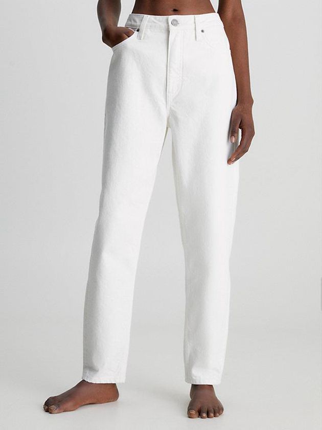 Calvin Klein USA High Rise Tapered Womens Jeans White 3012798-YW